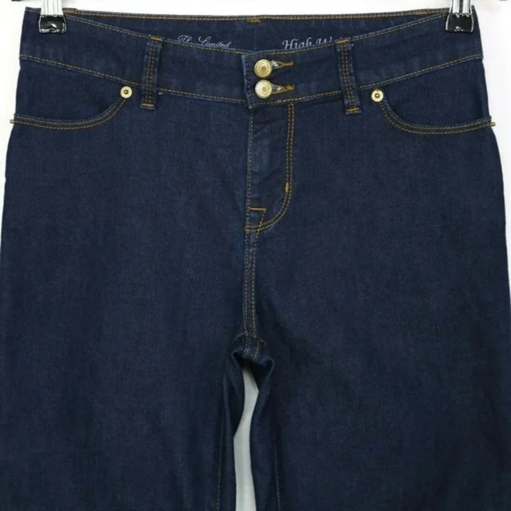 The Limited‎ High Waist Flare Jeans Dark Stretch Size 2L 2 x 34 Long Tall